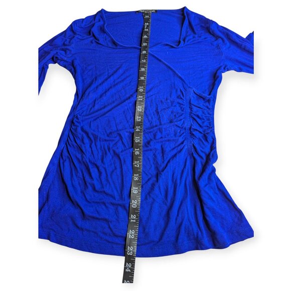 Cable & Gage Elegant Royal Blue Long Sleeve Knit V-Neck Top Size Small - Picture 13 of 14